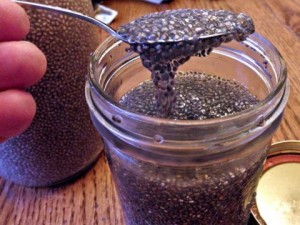 Chia seeds can be mixed with water and turned into a gel.