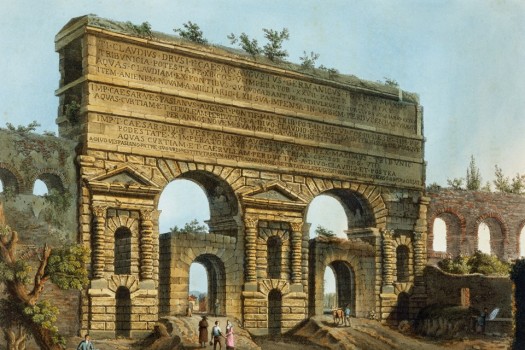 Engraving Depicting the Aqua Claudia in Rome by Matthew Dubourg